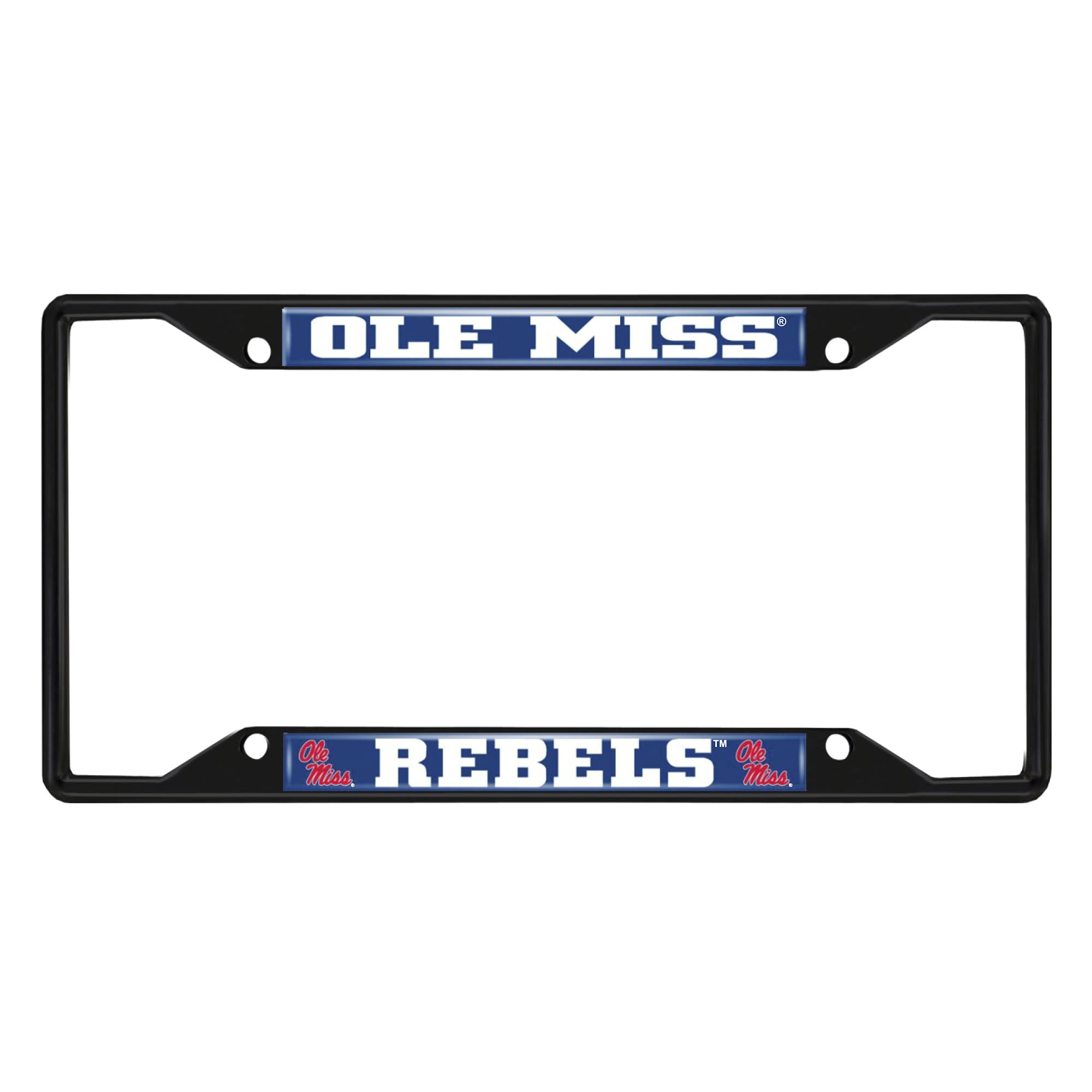 FANMATS 31275 Ole Miss Rebels Metal License Plate Frame Black Finish