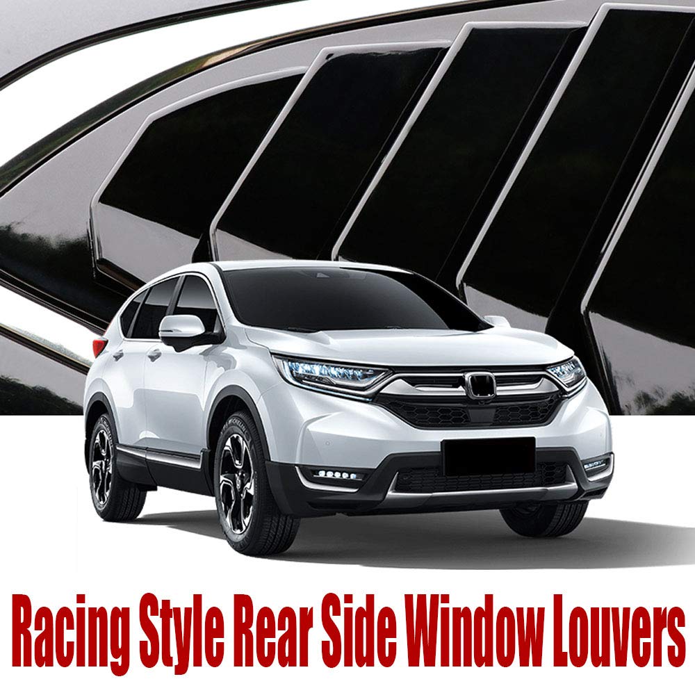 BOYUER for Honda CR-V CRV 2022 2021 2020 2019 2018 2017 Racing Style Rear Side Window Louvers, Sport Style Scoop Louvers Cover Blinds Cool Exterior Decoration