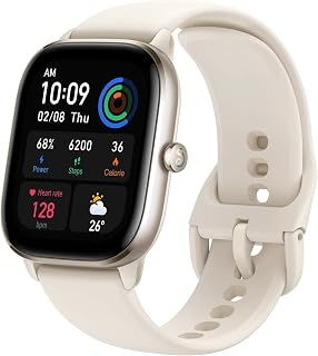 PIWINE Smartwatches GTS 4 Smartwatch 24H 120 Sports Modes Smart Watch With Alexa Built-in For Android For IOS (Color : Moonlight White, Size : GTS 4 mini)