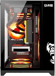 GABINETE GAMER GRODD NIGHT LATERAL DE VIDRO - AQUÁRIO - PARA 7 FAN - CLANM