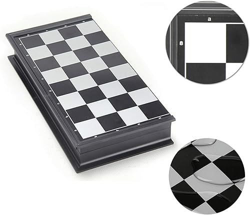 Miniatura 8 de Juego de ajedrez magnético plegable de viaje, piezas en blanco y negro, práctico almacenamiento, juguetes educativosregalo para niños y adultos (14