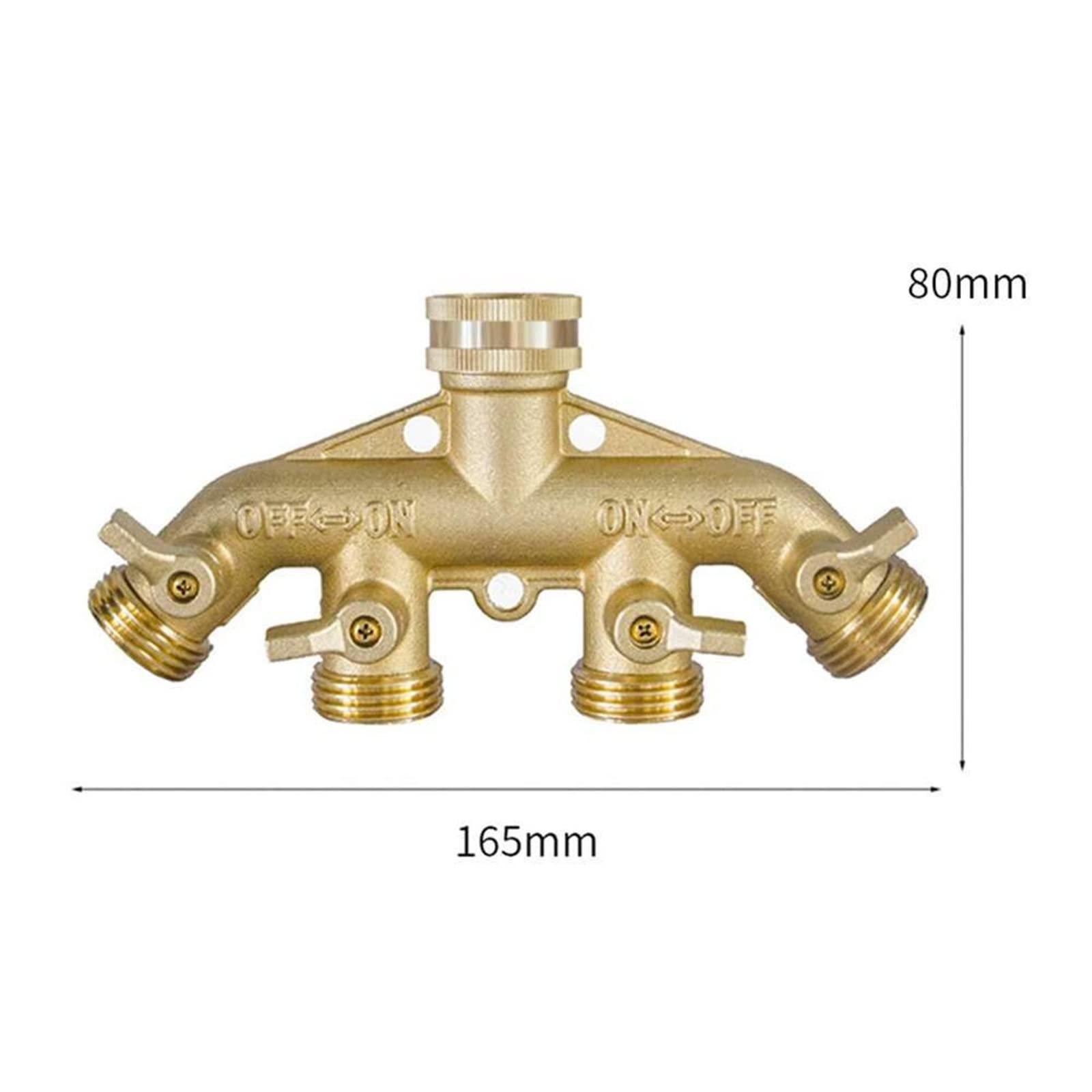 Raccordo rapido per tubo di irrigazione da giardino Rubinetto in ottone a 2/4 vie Tubo flessibile Splitter Ugello Switcher Rubinetto Connettori per tubi flessibili di irrigazione da giardino Raccordo