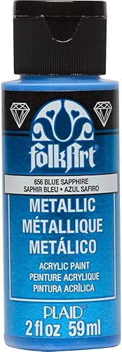Miniatura 2 de FolkArt Blue Sapphire Pintura acrílica metálica, 2 onzas líquidas (paquete de 1) y pintura acrílica metálica en varios colores (2 onzas), amatista