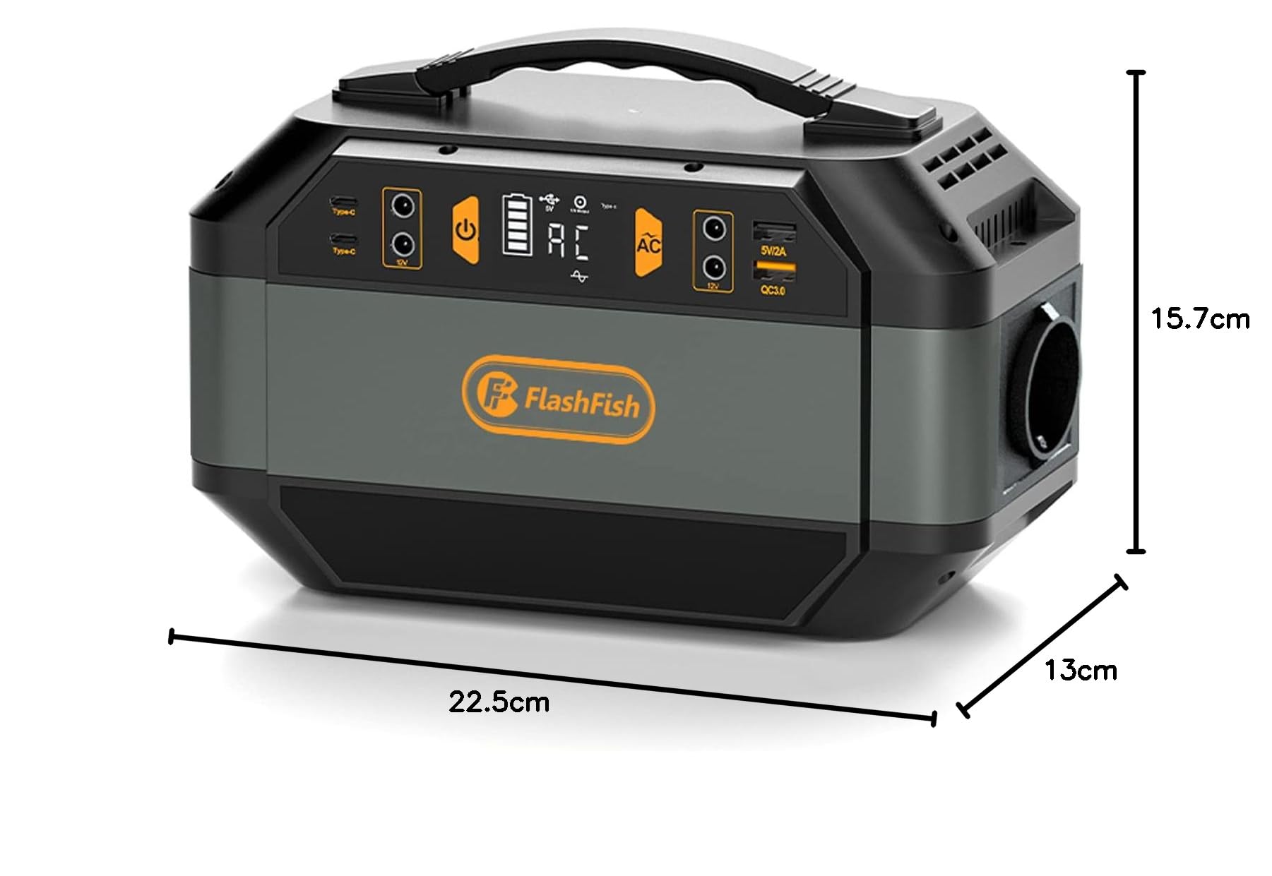 FlashFish - Estación de energía portátil (330 W (punta de 600 W), 288,6 Wh/78000 mAh, onda sinusoidal pura de 230 V, 9 salidas, generador de energía para camping, autocaravana y como generador de