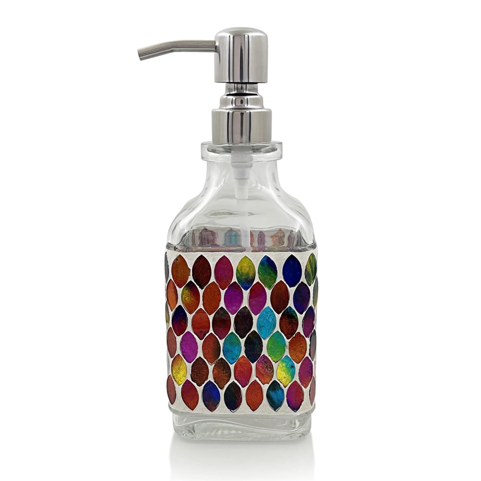 Empty Barthroom and Dish Glass Lotion Dispenser For Bathroom & Kitchen Decor for Counter(H)