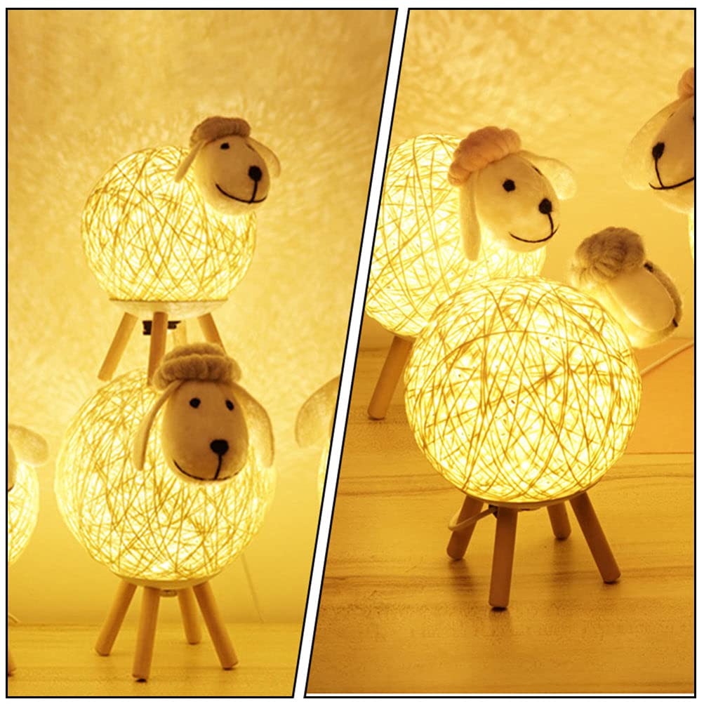 Sheep Decor Cute Painted Sheep Night Light LED Sheep Ornaments String ...