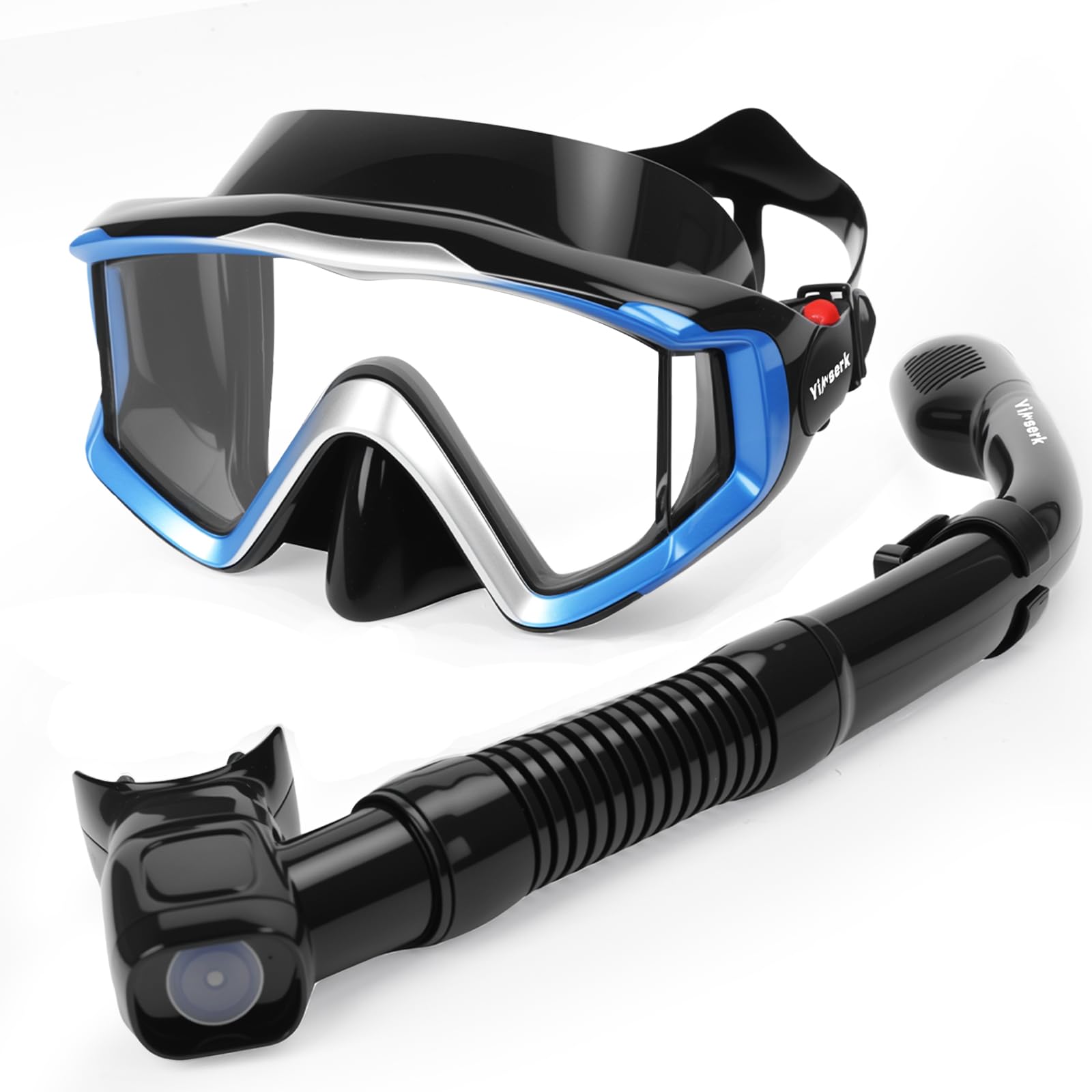 01Snorkeling Set per Adulti-Gradiente Blu+Nero
