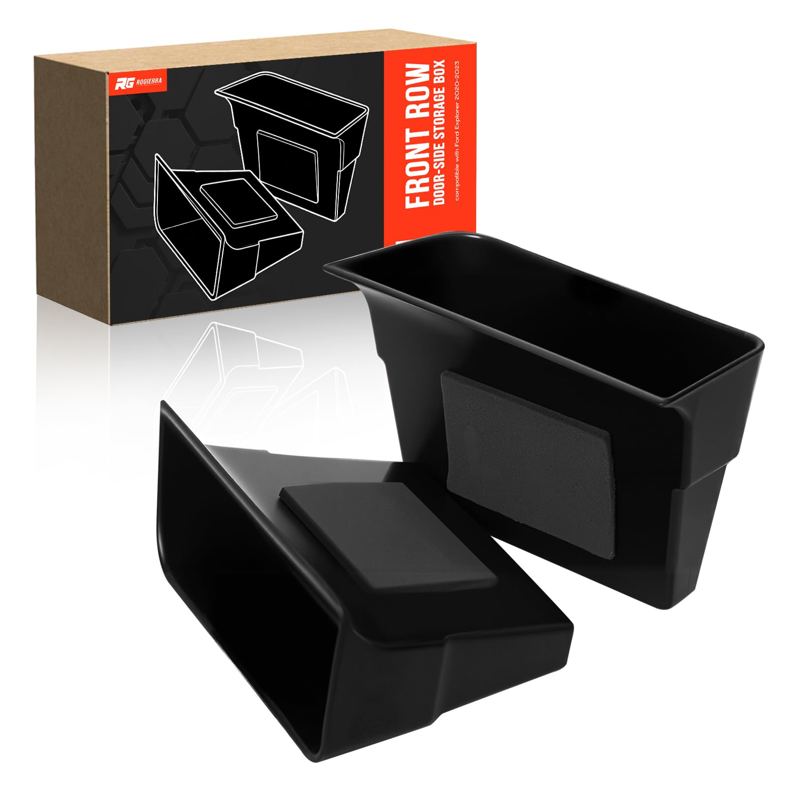 for Ford Explorer 2020 2021 2022 2023 Front Door Storage Box Door Side Organizer Tray Handle Insert Protector Pockets Phone Container Armrest