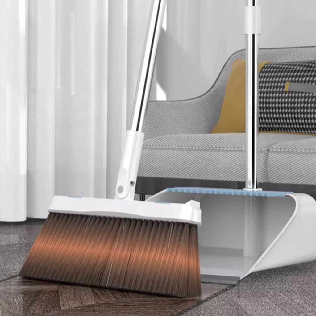 Pratico Paletta e Scopa in Piedi con Materiali per la Pulizia a Manico Lungo Set Combinato Paletta Verticale per la casa Versatile