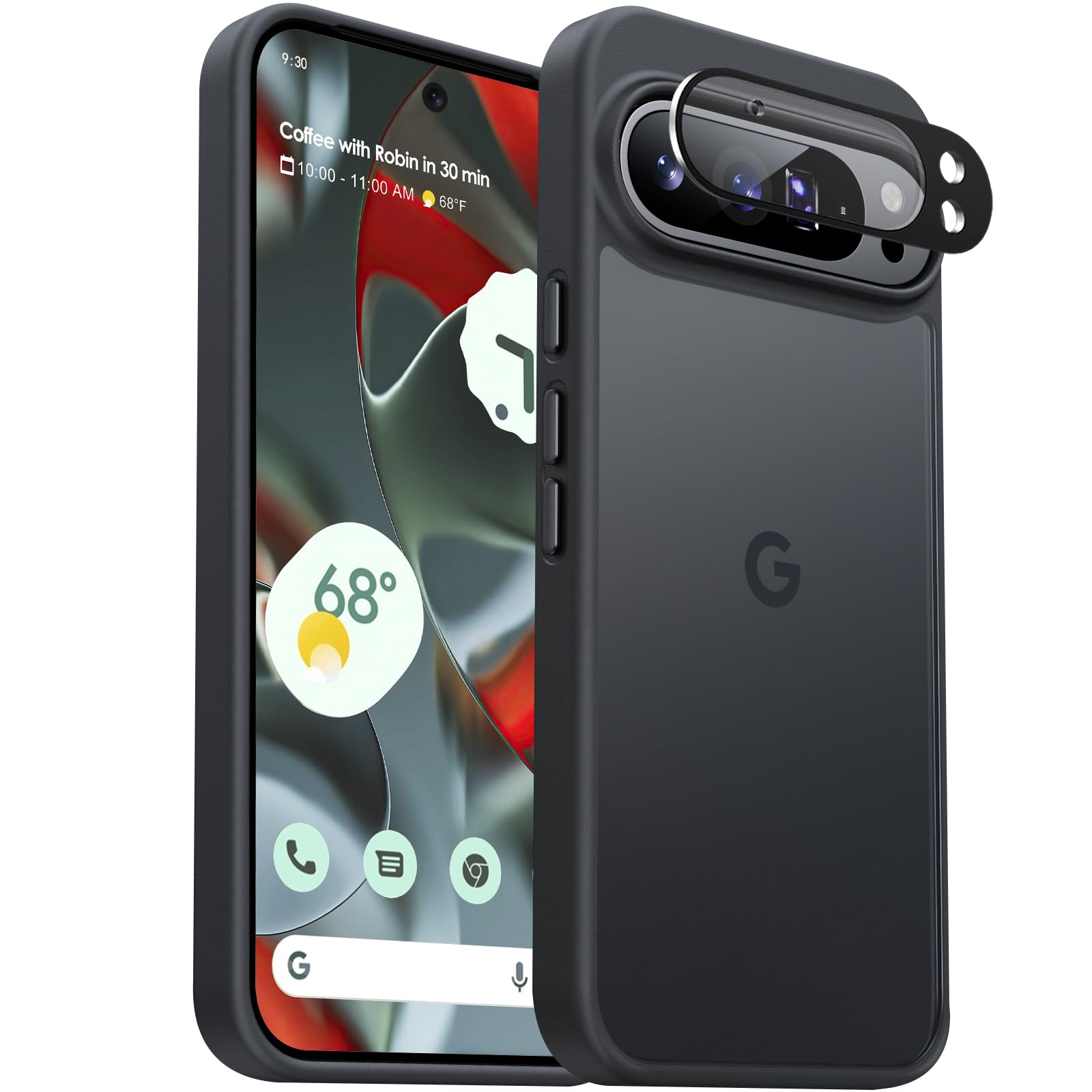 AOUIA Magnetische Hülle Für Google Pixel 9 Pro – Transparent, Matt, MagSafe-kompatibel, Militärischer Fallschutz, Blau