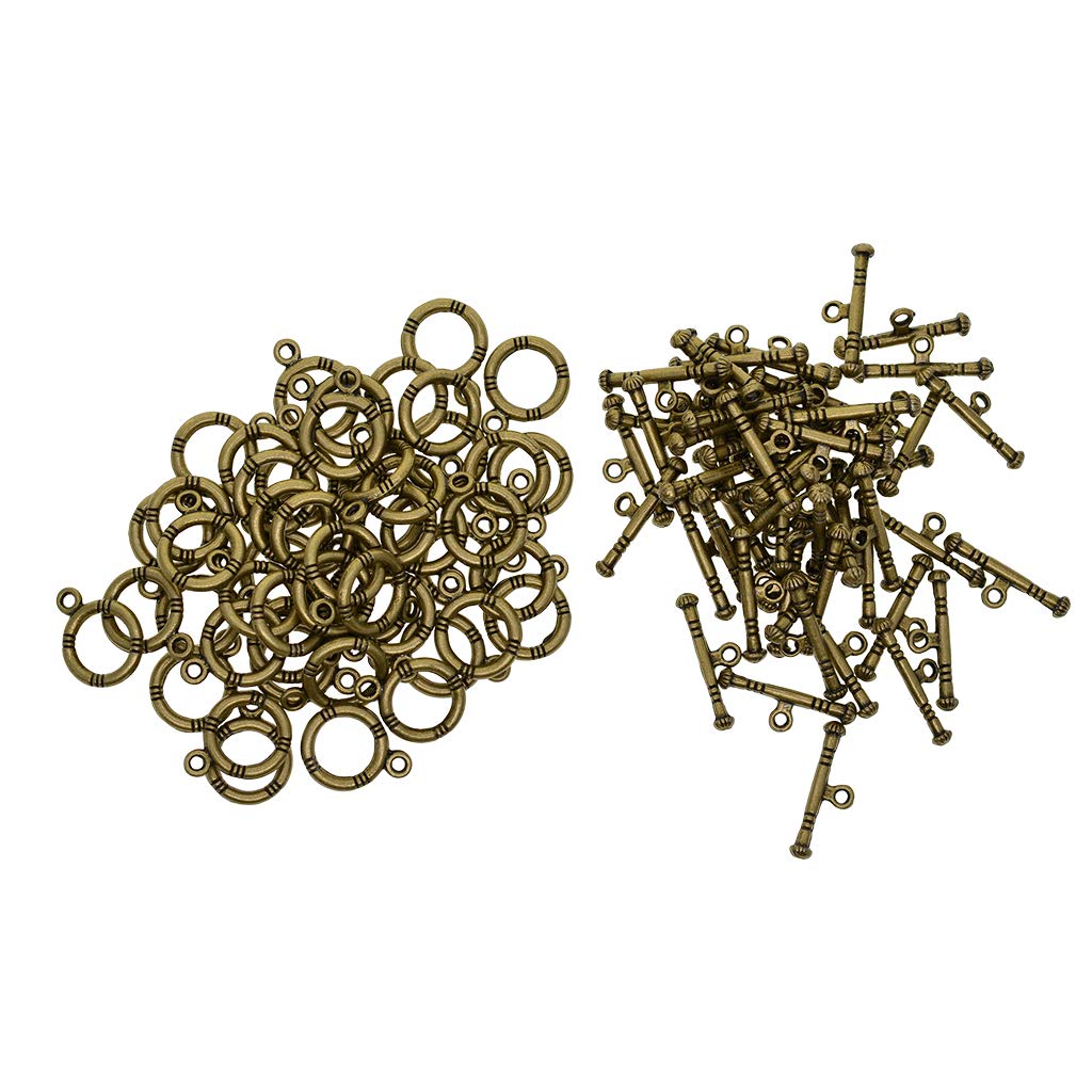 50pcs Multifunction OT Toggle Clasp for Necklace Bracelets Bags Clothes Handmade Purse DIY Supply Bronze Color