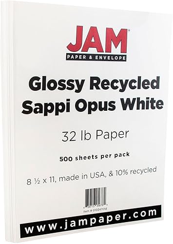 Miniatura 8 de JAM PAPER Papel brillante legal de 32 libras, 2 caras, 4.23 ozm, 8.5 x 14 pulgadas, blanco, 100 hojaspaquete