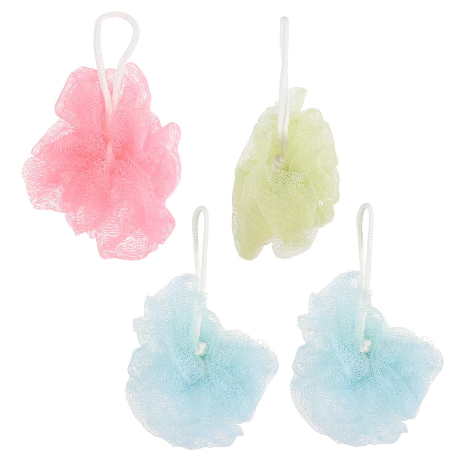 GALPADA 4Pcs Bath Mesh Pouf Shower Sponge for Exfoliating and Cleansing Random Colors and Styles for Spa Relaxation