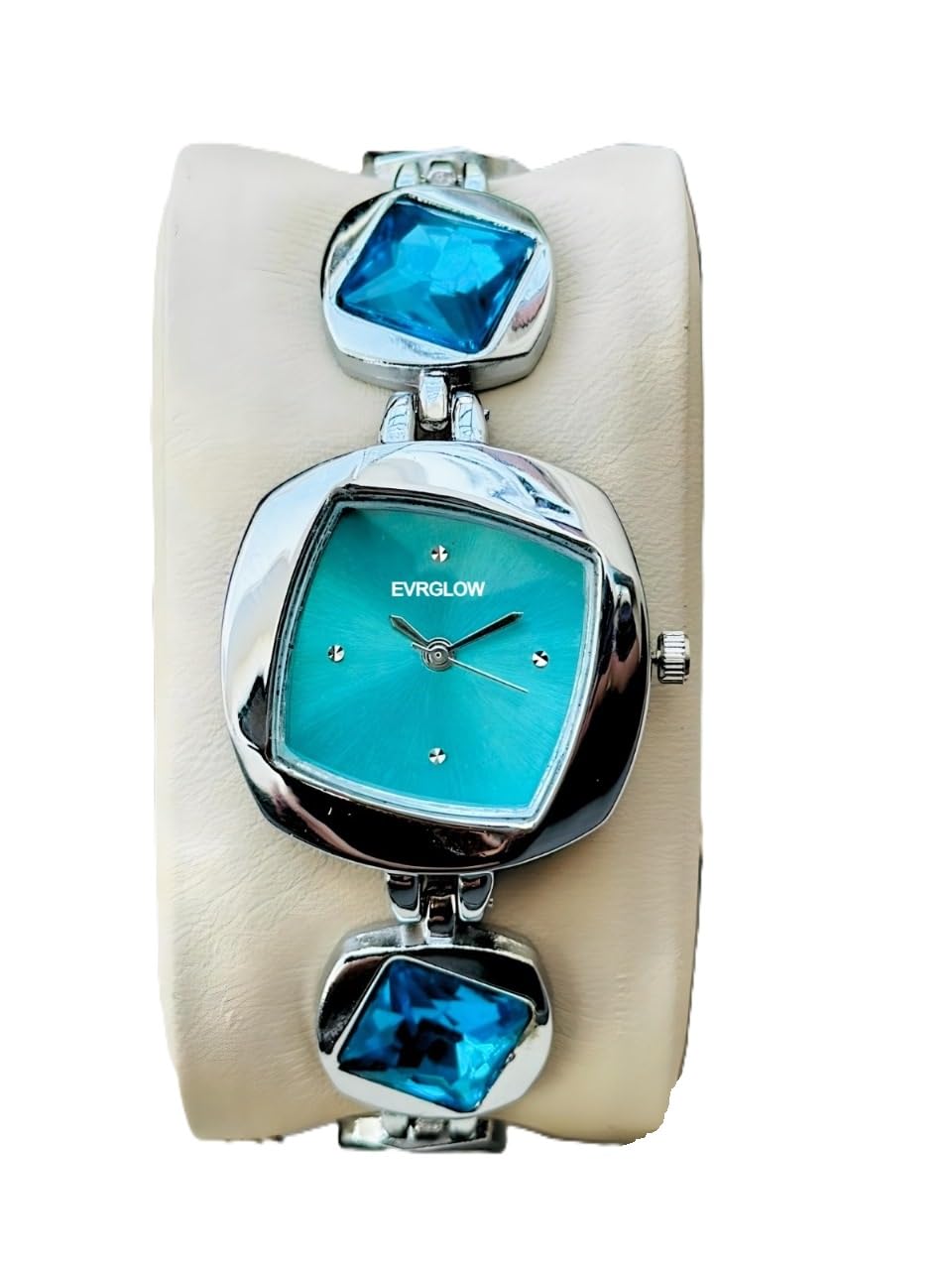 EVRGLOW Pearl Cut Dial with Bracelet Style Chain Analog Watch for Women & Girls DRW- 027 - Aqua Blue (B0D9MGY7P4) Amazon Price History, Amazon Price Tracker