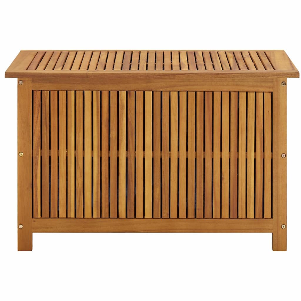 Skrzynka ogrodowa z litego drewna akacjowego z wykończeniem olejowym, 90 x 50 x 58 cm, skrzynia na poduszki, na taras, balkon, skrzynia z miejscem do przechowywania na taras i do ogrodu