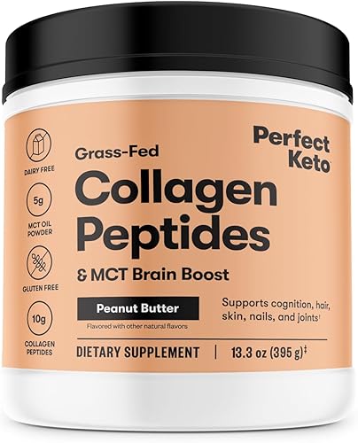Perfect Keto - Proteína de colágeno en polvo con aceite MCT - Multi Suplemento, GF, alimentado con hierbas naturales, ideal para Dietas cetogénicas,