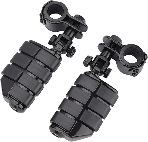 Reposapiés para motocicleta compatibles con Harley Touring, Yamaha, Honda, Suzuki, Kawasaki, 25 mm, 32 mm, 34 mm, para protección del motor (negro