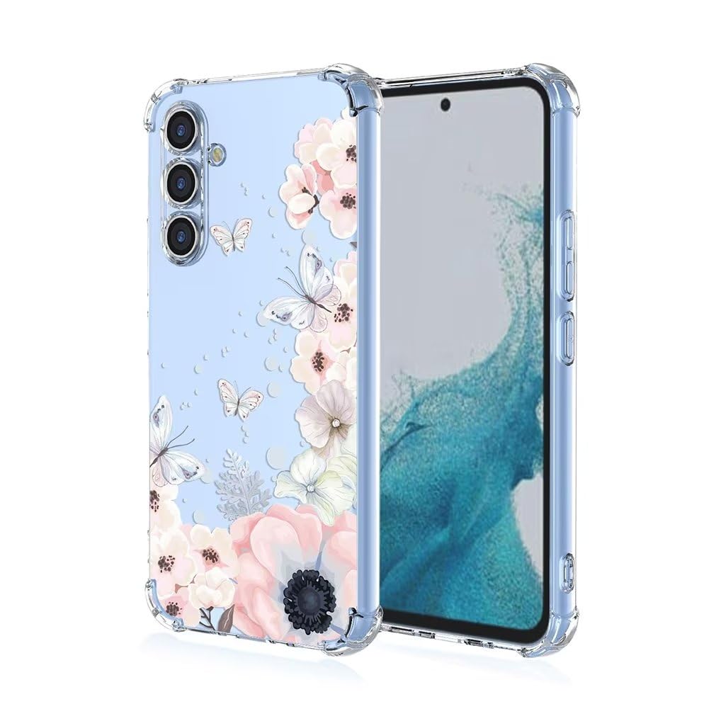 SEAHAI Case for Nokia G42, Ultra Thin Soft Silicone Clear Back TPU Bumper Shockproof Cover Fashion Flowers Graphic Colorful Skin Slim Case - Camellia