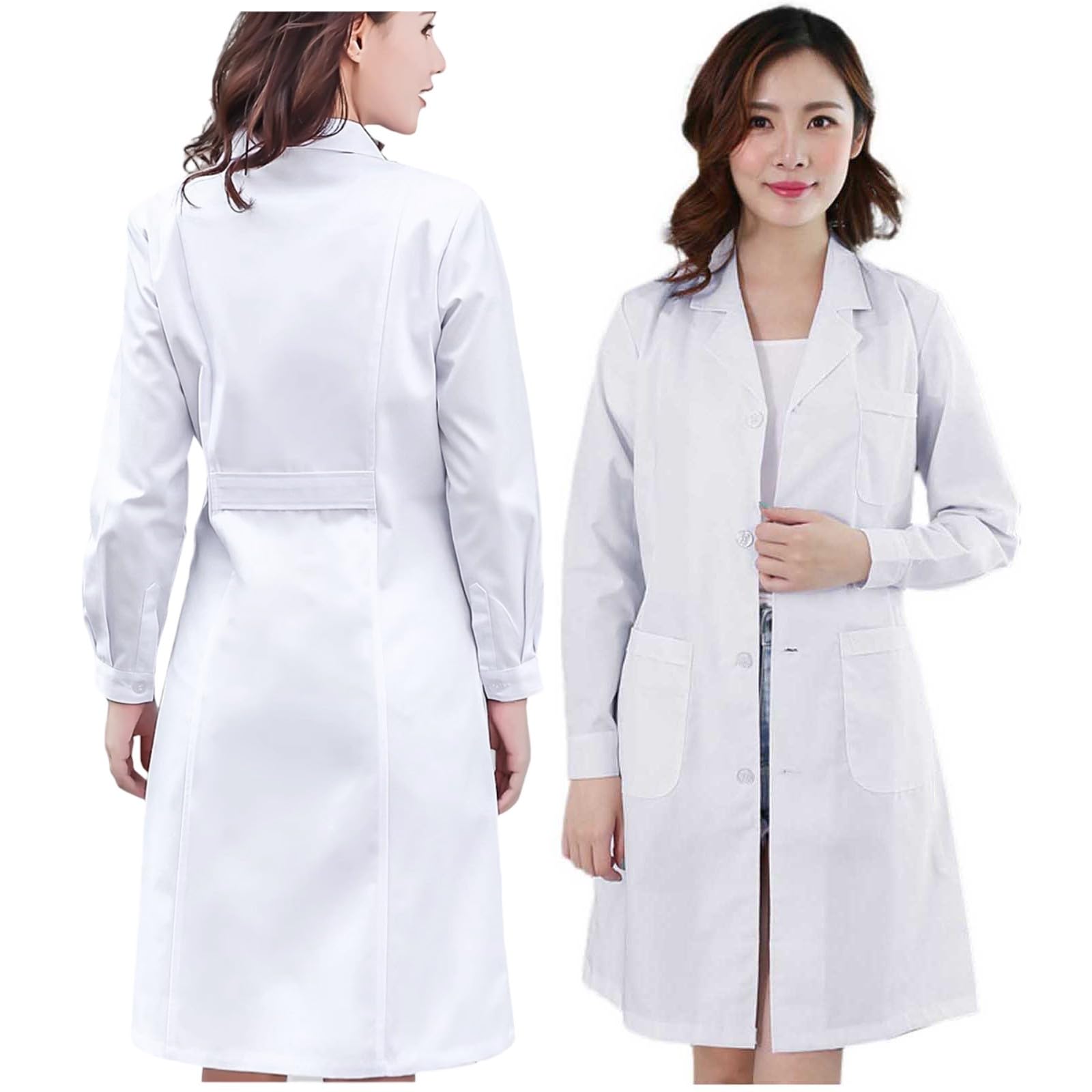 Generisch Blouse de laboratoire blanche à manches longues pour femme