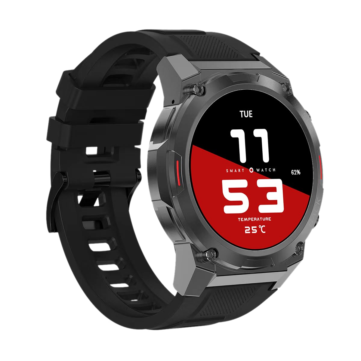 Maxcom - FW63 Cobalt Pro Smartwatch – zegarek fitness i sportowy – dla mężczyzn – wodoodporny – z monitorowaniem ciśnienia krwi, tętna i snu – wytrzymały – bardzo mocny akumulator – okrągły – z gumową