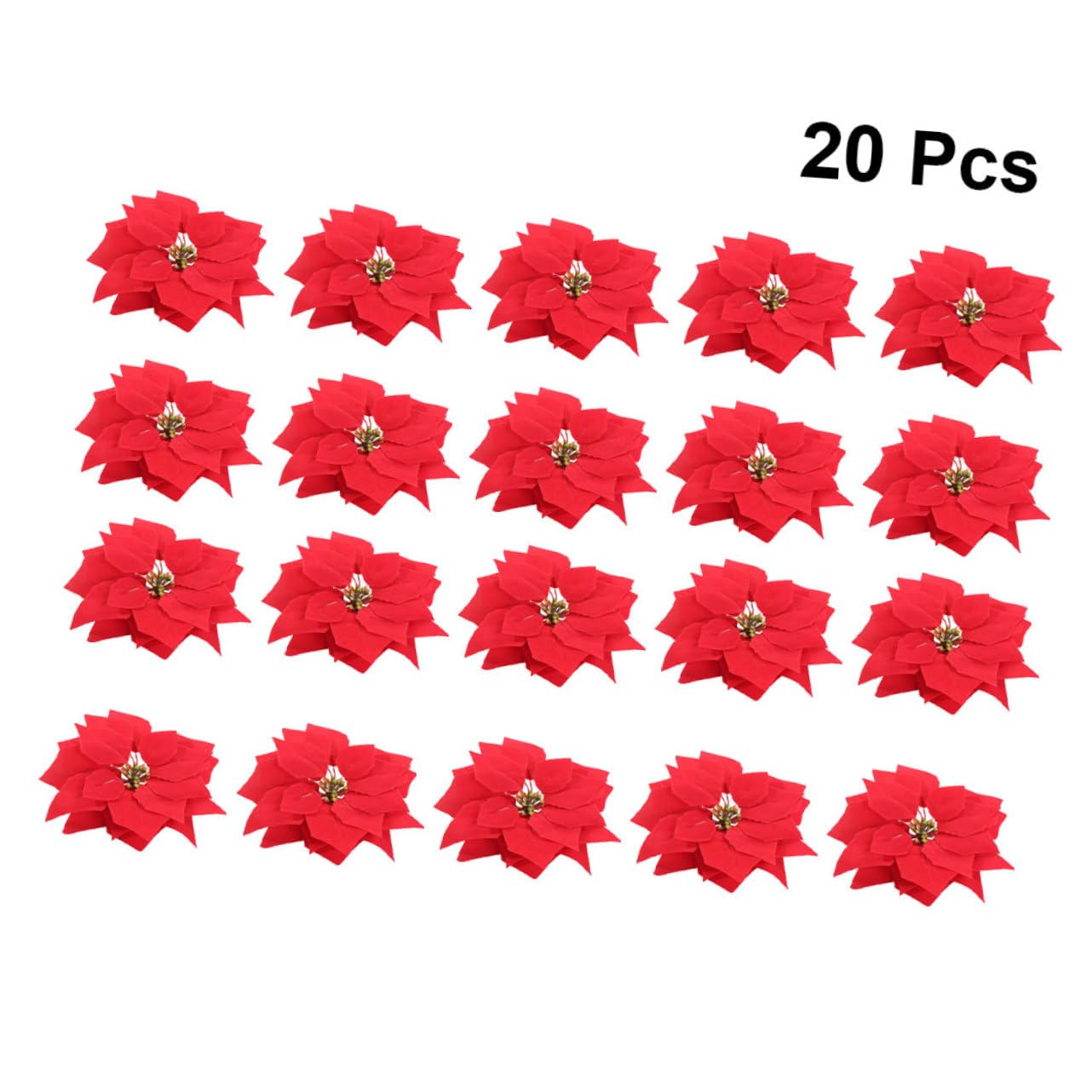 Ciieeo 60 Piezas Redondas Plegables Ventilador Árbol De Navidad Adornos Falsos Cabeza De Poinsettia Artificiales para Flores Decoraciones De Árbol De Navidad Flores Sintéticas Cinturón