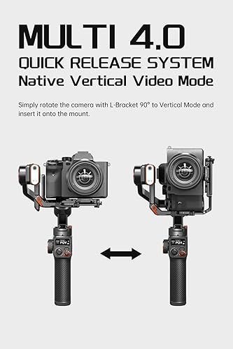 Miniatura 6 de Hohem iSteady MT2 Kit estabilizador de cámara con rastreador AIluz de llenado magnética, estabilizador cardán de 3 ejes todo en uno para cámara sin