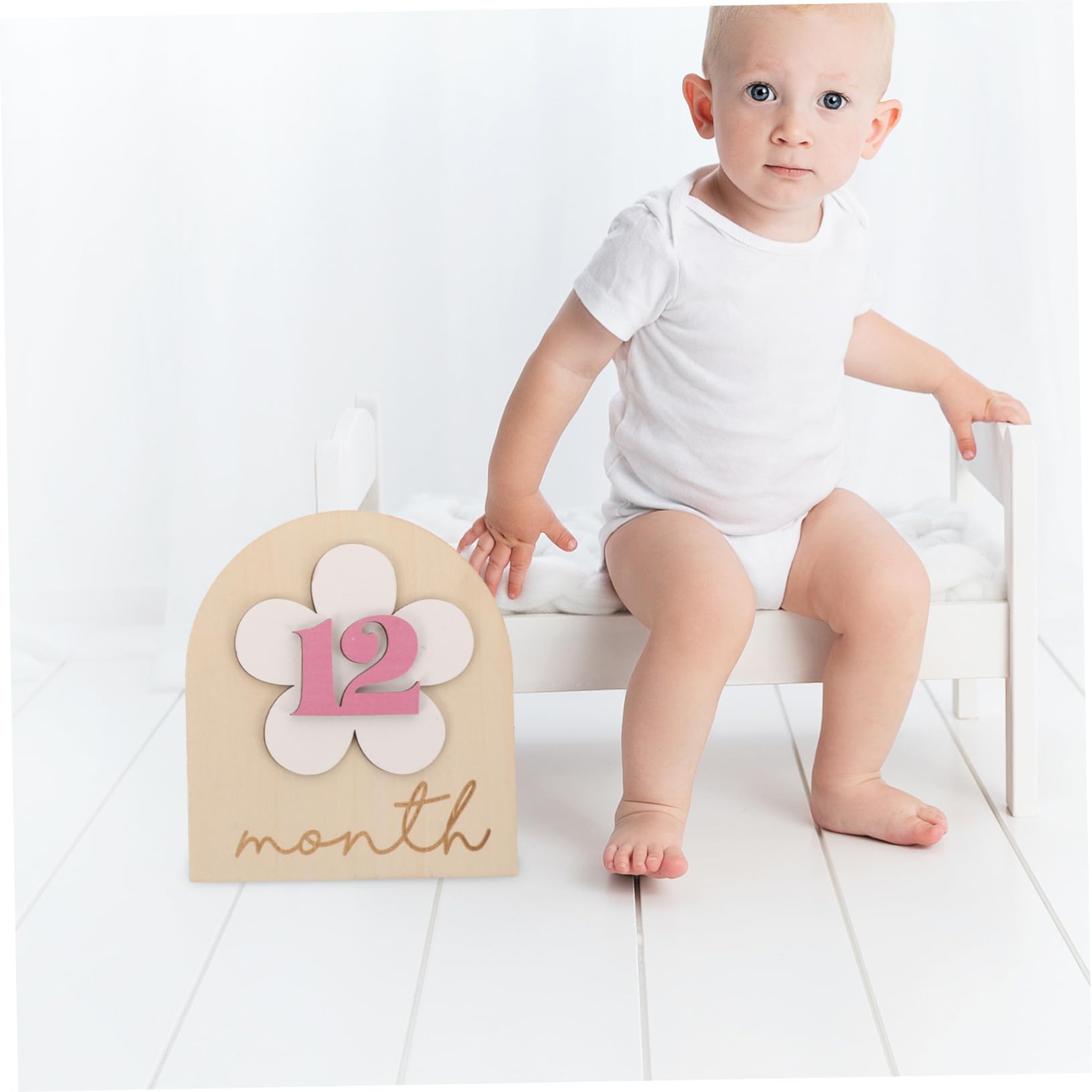 NUOBESTY 4juegos Tarjeta De Mensuales Natural Placa para Recién Nacidos Accesorio Fotográfico para Decoración De Habitaciones Infantiles