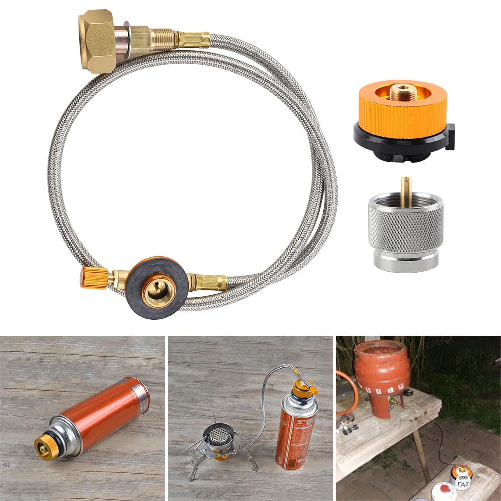 Adaptateur GPL Bouteille de Gaz, Adaptateur Cartouche Camping Gaz | Facile à Utiliser, Adaptateur de Propane Tuyau de Rechange pour Convertisseur Cuisinière à Gaz Extérieure