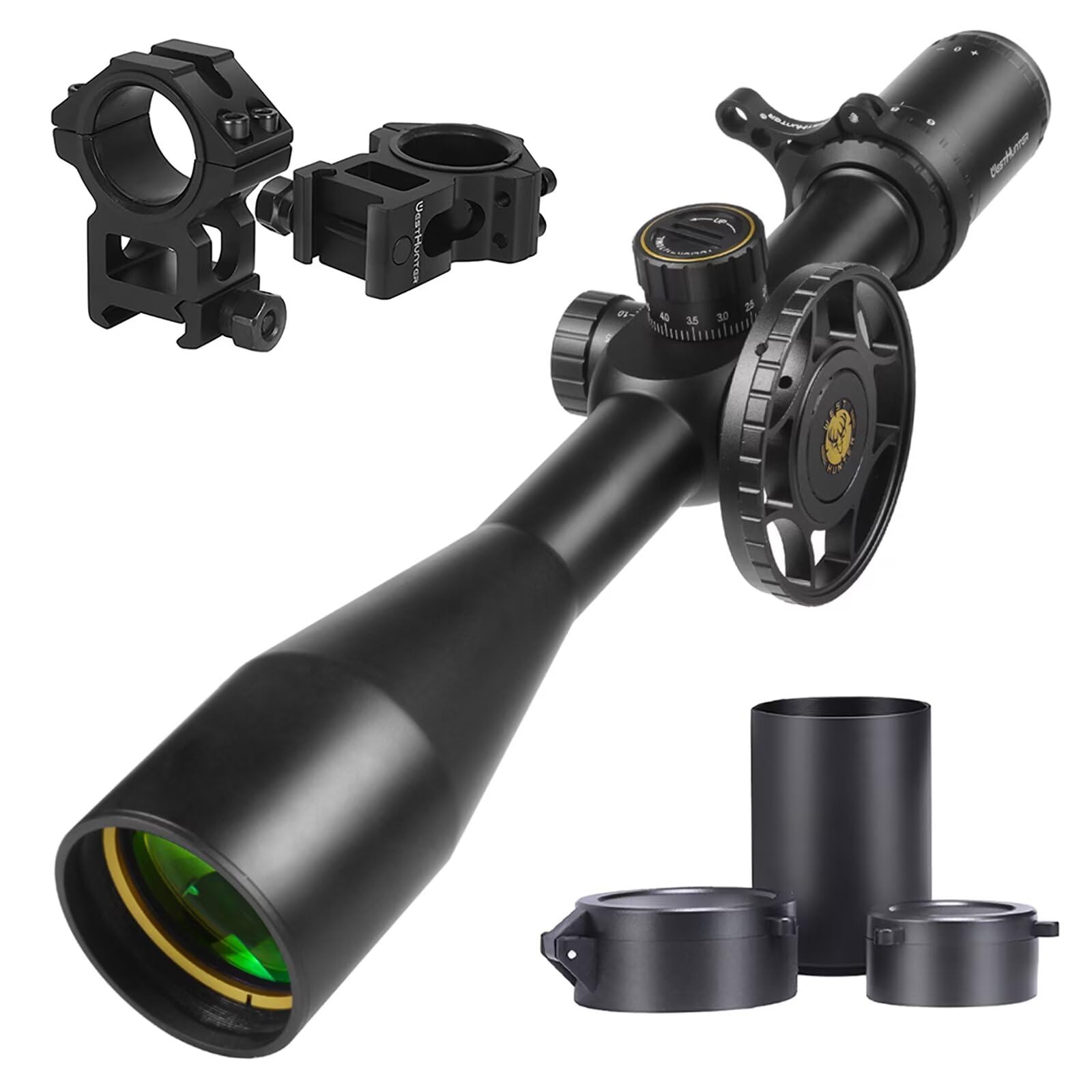 WestHunter Optics HD 6-24X50 FFP Scope, 30mm Tube First Focal Plane Tactical Wide Field of View Precision Scope(1/10 MIL)