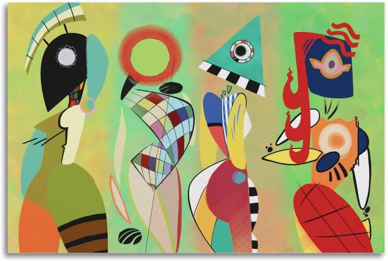 Rikin Liuff The Muses by Wassily Kandinsky Canvas Poster Abstract Wall Art Vintage Painting Wassily Kandinsky Prints for Home Picture Decor 40x55cm Frameless