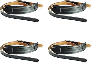 Fnfhsa 4X Duradero y Hebilla de Metal Correa de Guitarra Eléctrica CinturóN Hombrera Correas de Guitarra Vintage Ajustables-Color Negro