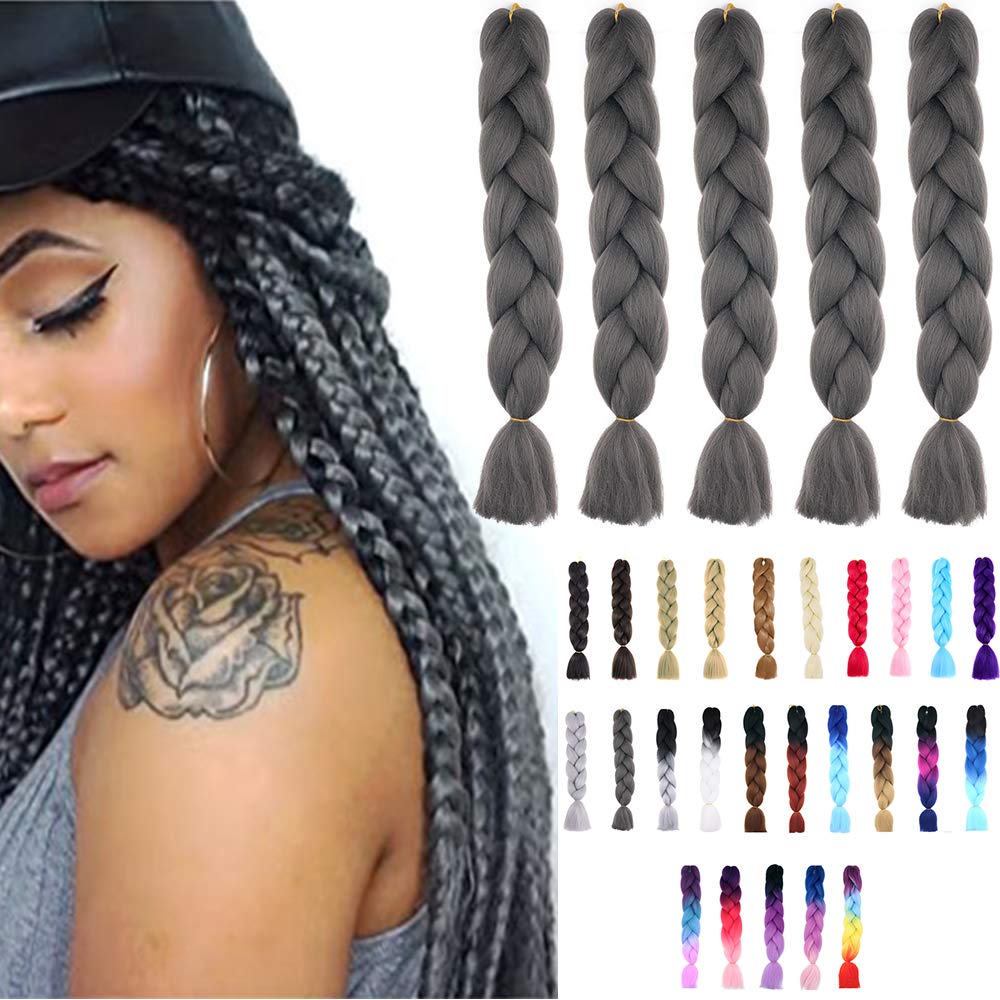 24inch Jumbo Braids Hair Extensions Ombre Braiding Hair Synthetic 3Pieces/lot Crochet Twist High Temperature African Box Braids, Sapphire Blue — view 124