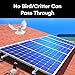Flybold 6in X 100ft Wire Mesh Bird Critter Guard for Solar Roof Panels - PVC Coated Heavy Duty Black Welded & Galvanized Wire Roll Kit - 80 Fastener Wire Mesh Clips - Keeping Birds Out of Solar Panels