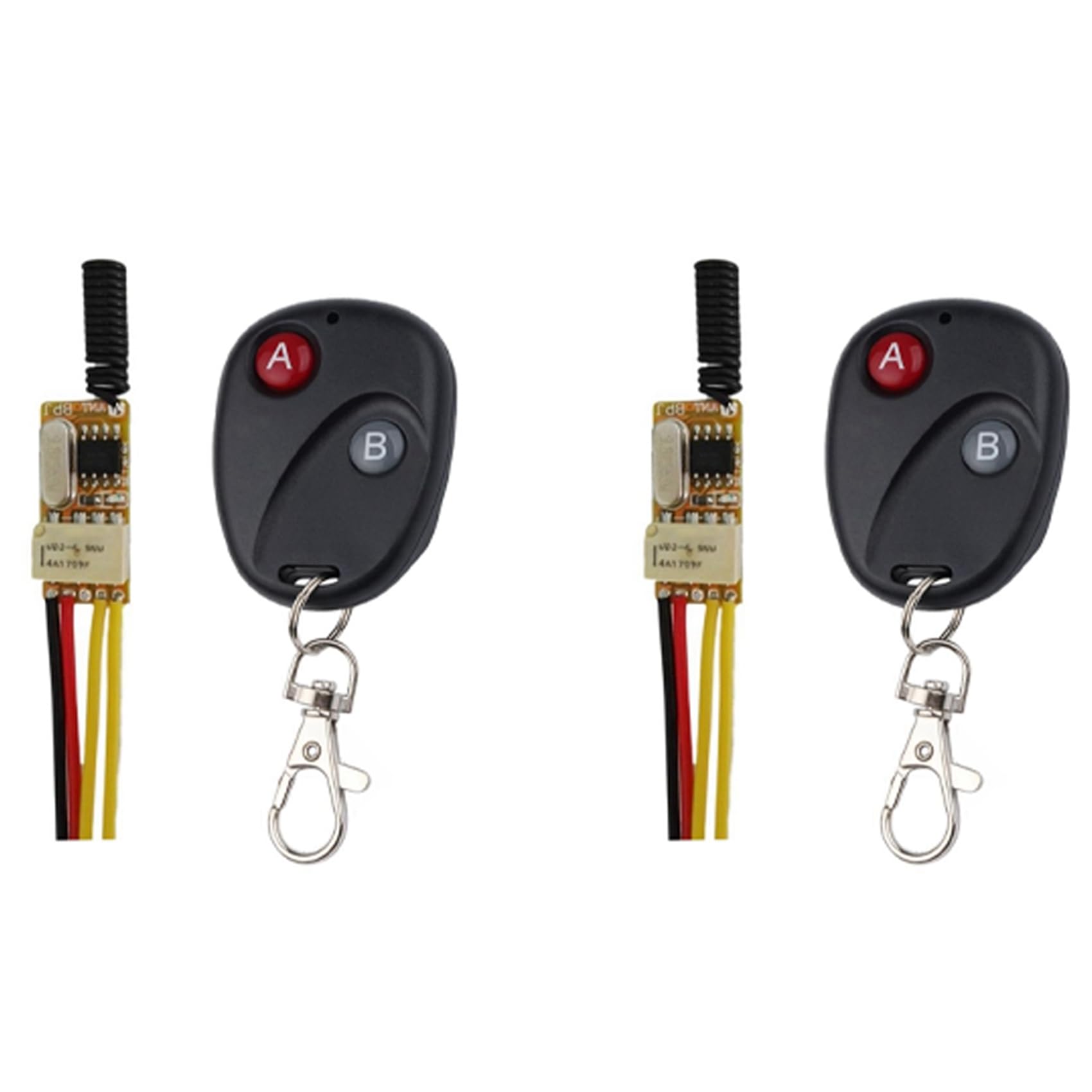 Jnchdghwa As Shown 2X Mini Remote Switch 433Mhz 4.2V 4.5V 5V 6V 7.4V 9V 12V Small Relay Contact Wireless Switches No Com Nc