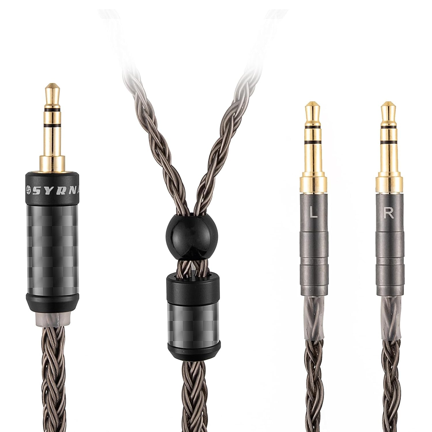 Replacement Audio Headphone 1/8" 3.5mm Cable to Dual 3.5mm Male Version for Hifiman SUNDARA, SUSVARA, Ananda, Arya, HE400SE, HE4XX, HE400i 16 Core Silver-Plated Cord (0.75Meters/2.5FT)