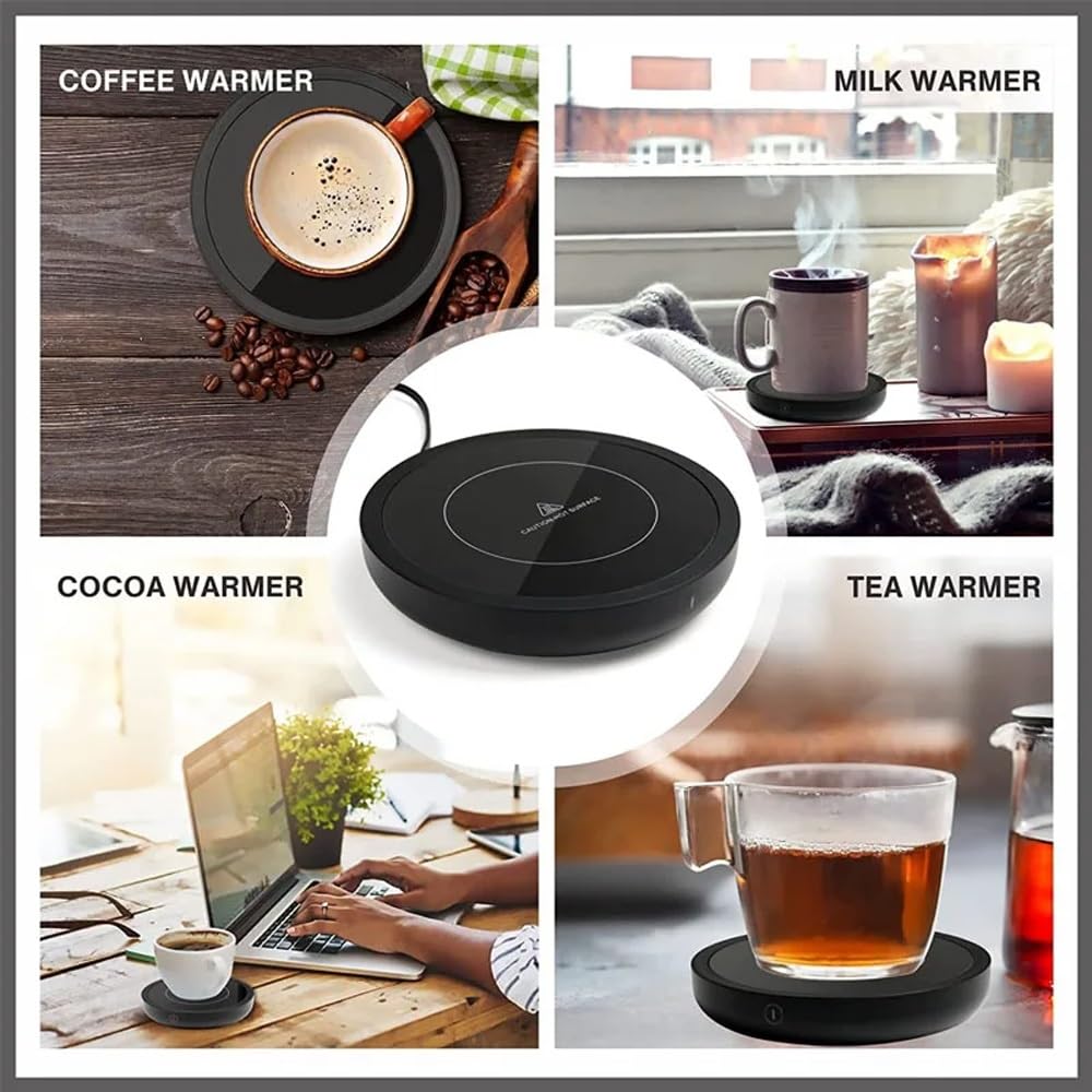 Scalda-tazze da caffè, scalda caffè e tazza per scrivania, con 3 impostazioni di temperatura e funzione di spegnimento automatico di 4 ore, per scrivania da ufficio