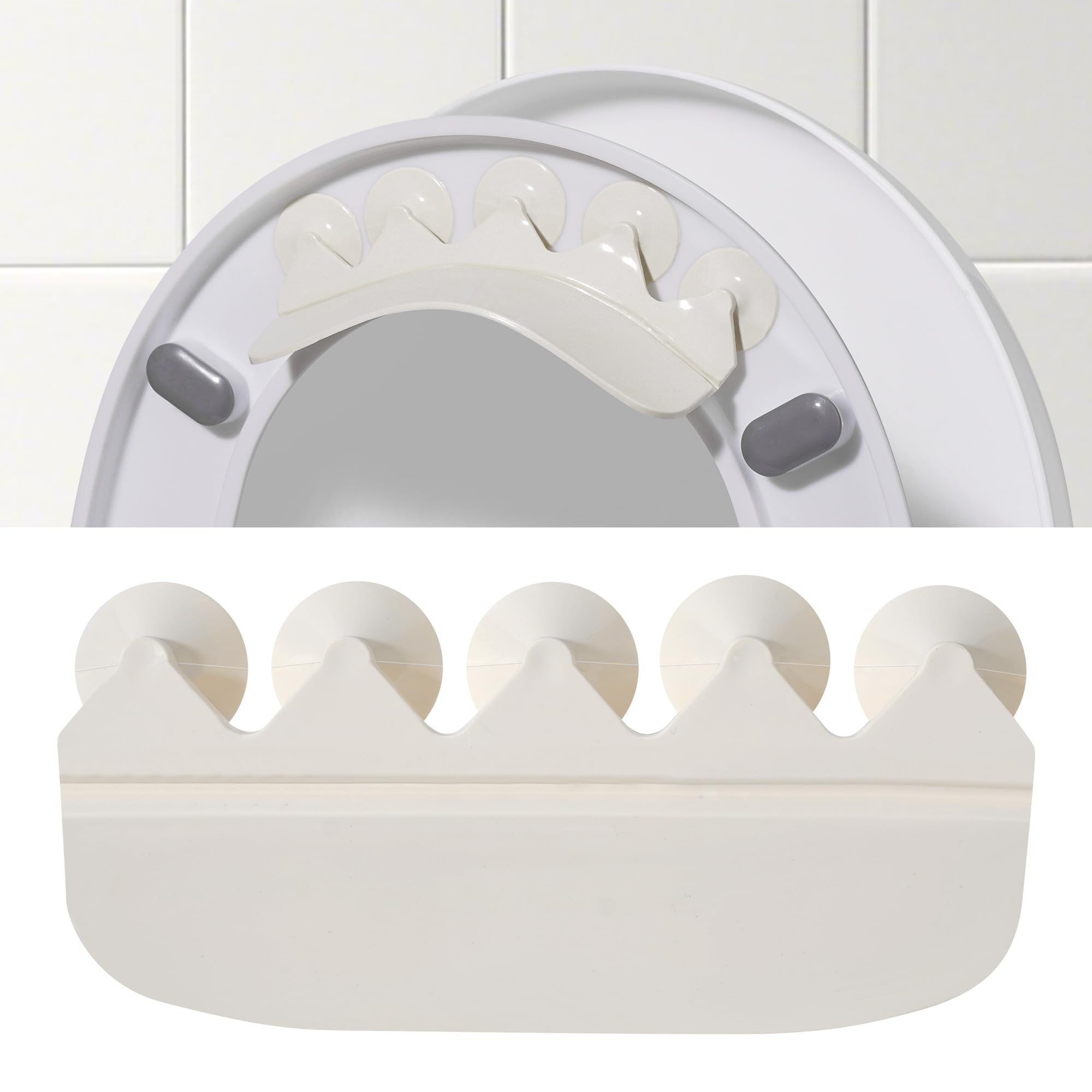 Toilet Splash Guard Pee Deflector with 5 Strong Suction Cups & Center Rib, Prevents Pee Leaks for Kids, Potty Training & Adults, Reusable Washable Guard for Flat Toilet Seats (1, 7inchx3.3inch)