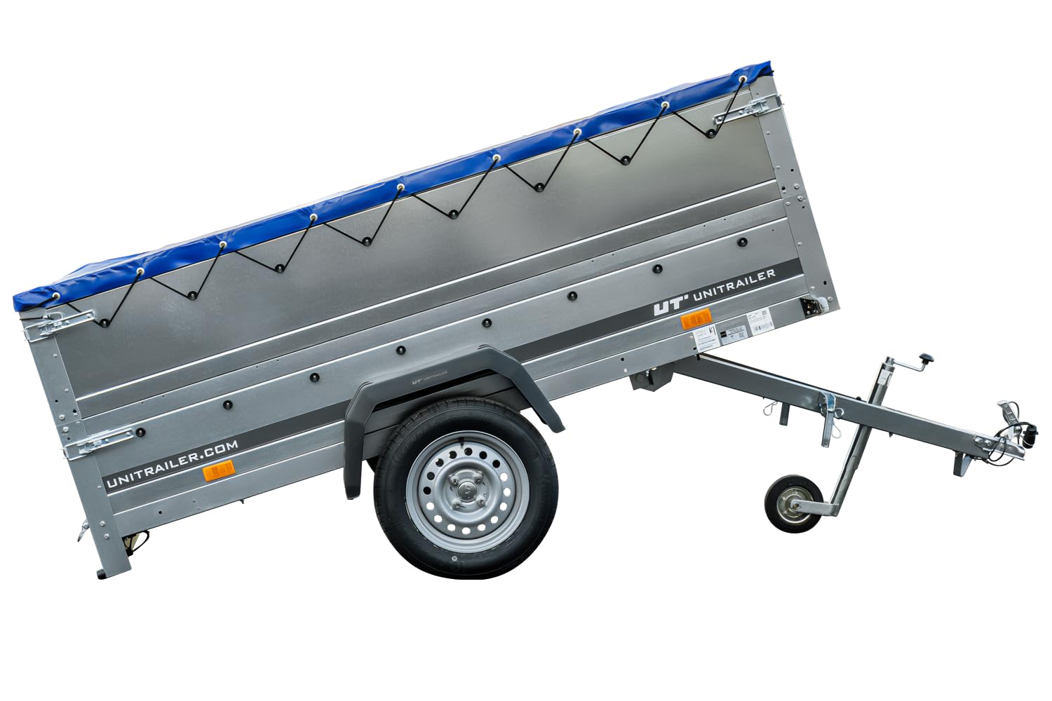 UNITRAILER Robuster Anhänger mit Kippfunktion, 750 kg Zuladung, 2304 x 1256 cm Ladefläche, Bordwände