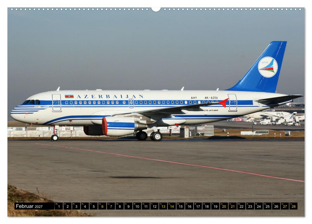 CALVENDO - Airbus Airliners (hochwertiger Premium Wandkalender 2027 DIN A2 quer), Kunstdruck in Hochglanz: Die Airbus Familie deckt heute das ganze Airline Spektrum ab.