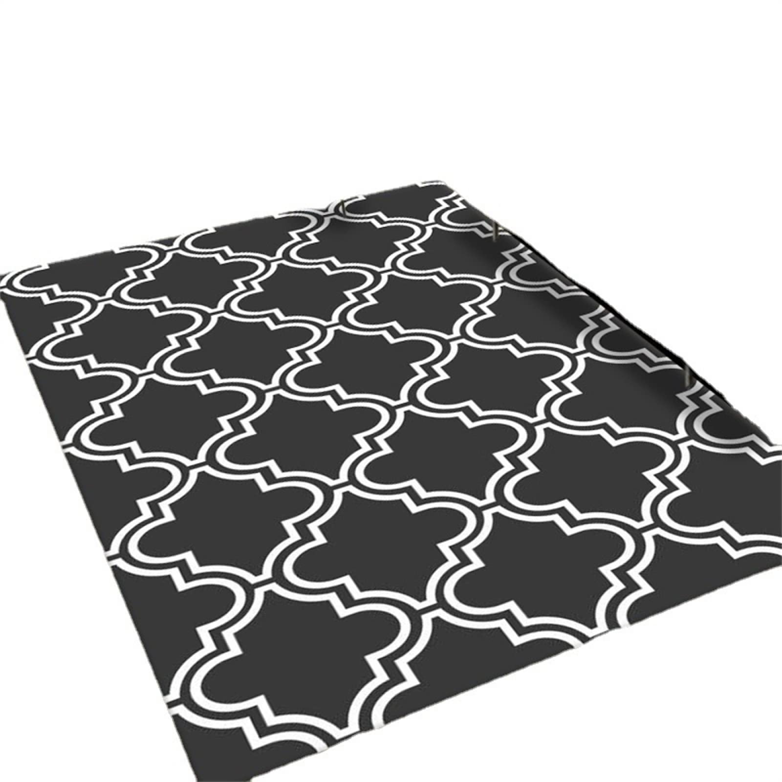 Tapis de salon 200x250cm géométrique noir et moderne pour chambre d'enfant