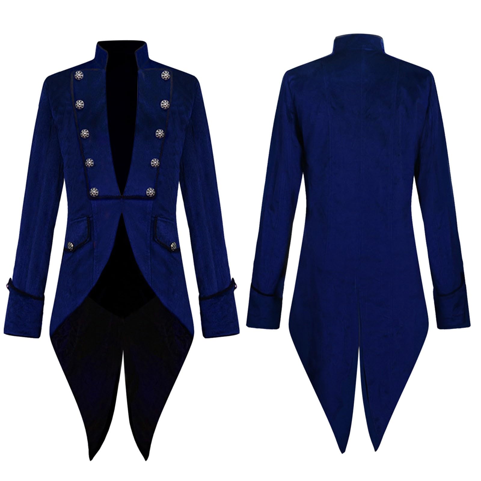 Costume de carnaval pour homme - Manteau gothique - Veste de frack steampunk - Vêtements d'extérieur pour Halloween et Noël - Uniforme - Costume de smoking masculin vintage queue d'aronde -