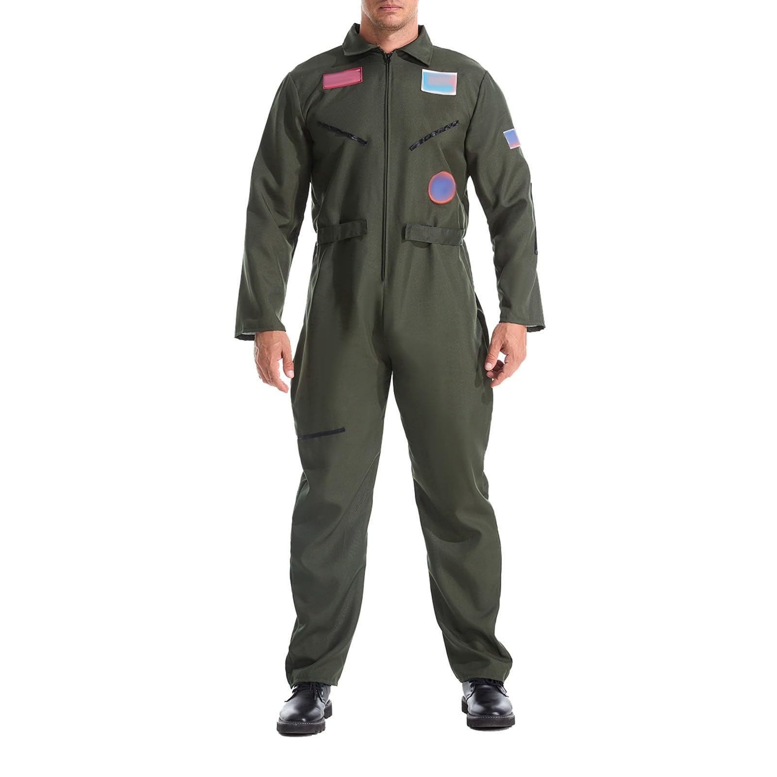 Fliegeranzug Herren Set – Pilot Kostüm Mit Brille & Erkennungsmarke | Für Karneval, Halloween & Party