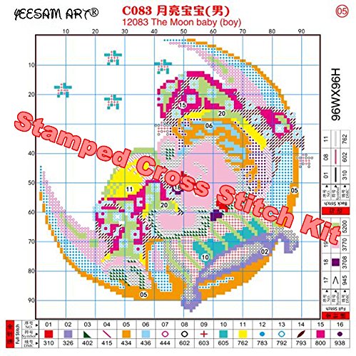 YEESAM ART Unstamped Cross Stitch Kits for Adults Colorful Dog 14ct Counted Unprinted Embroidery Kit Needlework Wall Art Decor - Image 3