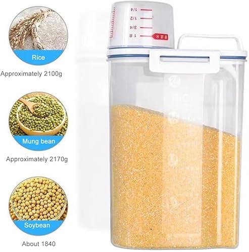 Miniatura 5 de PHILISENMALL Tanque de almacenamiento de granos diversos para el hogar, caja de almacenamiento de grano transparente de gran capacidad, caja de