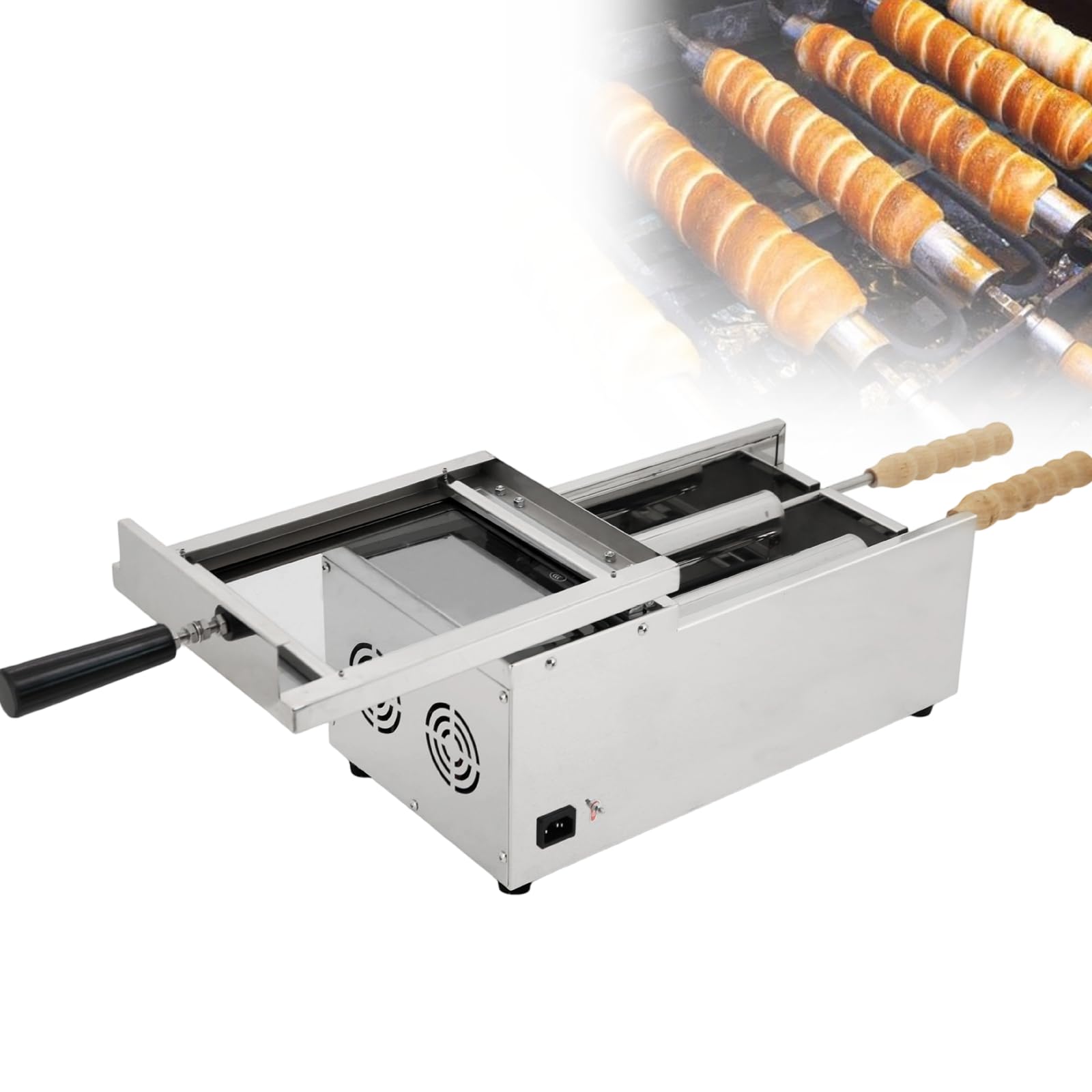 Xjymposium 1500w Electric Chimney Cake Machine Oven, Chimney Roll Machine, Donut Machine, Cake Roll Oven, Bread Oven, Ice Cream Crispy Oven, For Chimney Cake And Bread Rolls