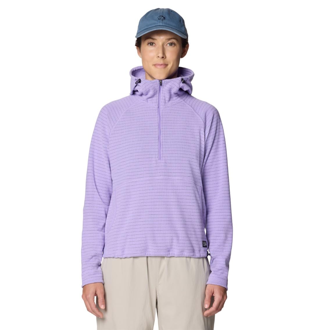 Mountain Hardwear Women's Summit Grid Half Zip Hoody, Harbor Violet, X-Small