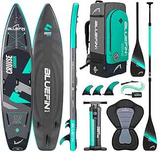 Bluefin Cruise Carbon 12' Inflatable Paddle Board| Adult SUP board| Bluefin Cruise 12' SUP| Paddleboard Package | Portable & Travel safe |Carbon Paddle Board |Accessories included