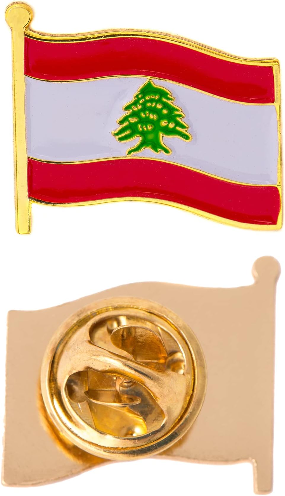 Desert Cactus Lebanon Country Flag Lapel Pin Enamel Made of Metal Souvenir Hat Men Women Patriotic (Waving Flag Lapel Pin)