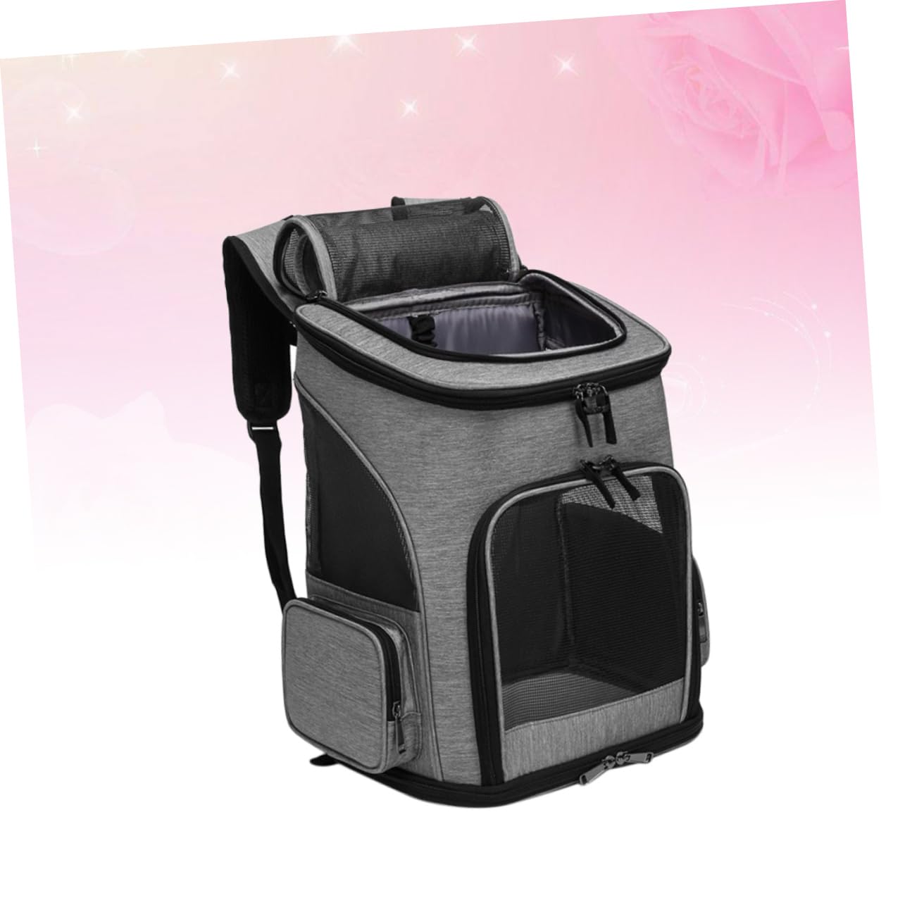 SUPVOX 1pezzi Zaino per Animali Domestici Traspirante Pieghevole di Ventilazione Borsa da Viaggio per Gatti e Cani in Stile Casual Grigio Realizzato Materiali Sicuri e Durevoli