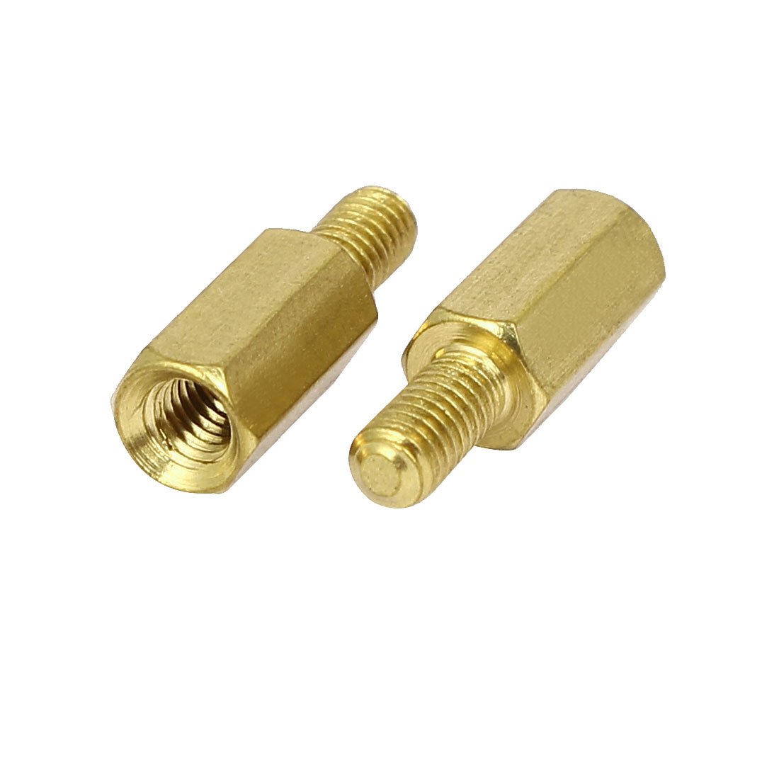 Aexit M3 x Nuts 10mm+6mm Male to Female Thread Brass Hex Hexagonal Standoff Rivet Nuts Spacers 10PCS